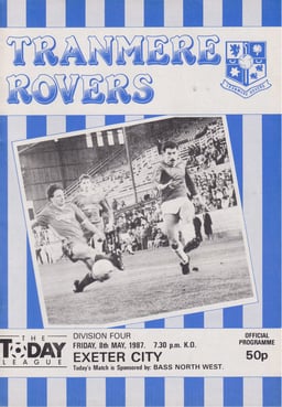 Tranmere Rovers v Exeter City Match Programme 1987-05-08